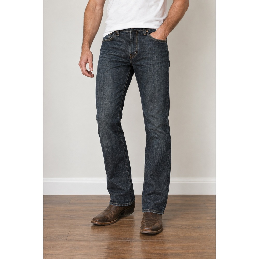 Wrangler Retro Slim Bootcut Jeans Men 34x32 Dark Wash Blue Denim Cowboy Western
